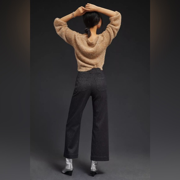 ✨ Anthro The Colette Sparkle Edition Cropped Wide-Leg Jeans by Maeve - Picture 6 of 11